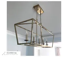 Weyburn Gold Metal Farmhouse Chandelier Light Fixture 5 Lights Rectang