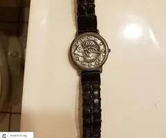 Fossil Black Braided Leather Fish Watch